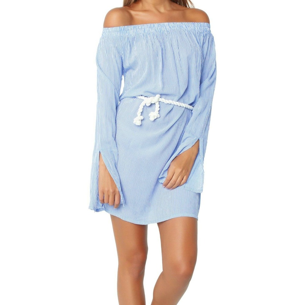 FAITHFULL THE BRAND Women's Sz Small Striped Off Shoulder Naumi Dress
